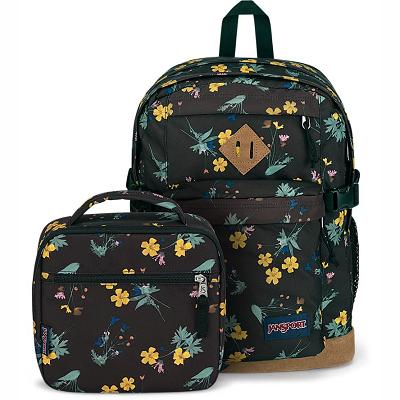 Brown JanSport DARK FLORA BUNDLE School Backpacks | IL_JS463