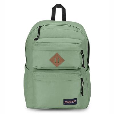 Green JanSport Double Break Laptop Backpacks | IL_JS409