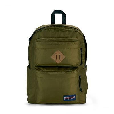 Olive JanSport Double Break Laptop Backpacks | IL_JS070