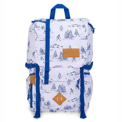 White / Blue JanSport Hatchet School Backpacks | IL_JS242