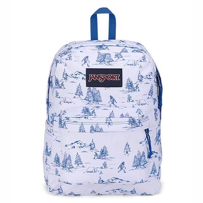 White / Blue JanSport SuperBreak® Plus Laptop Backpacks | IL_JS027