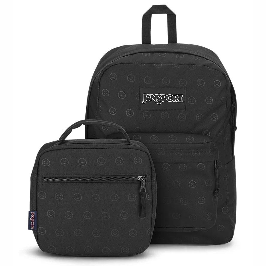 Black JanSport HAPPY AND SAD BUNDLE School Backpacks | IL_JS382