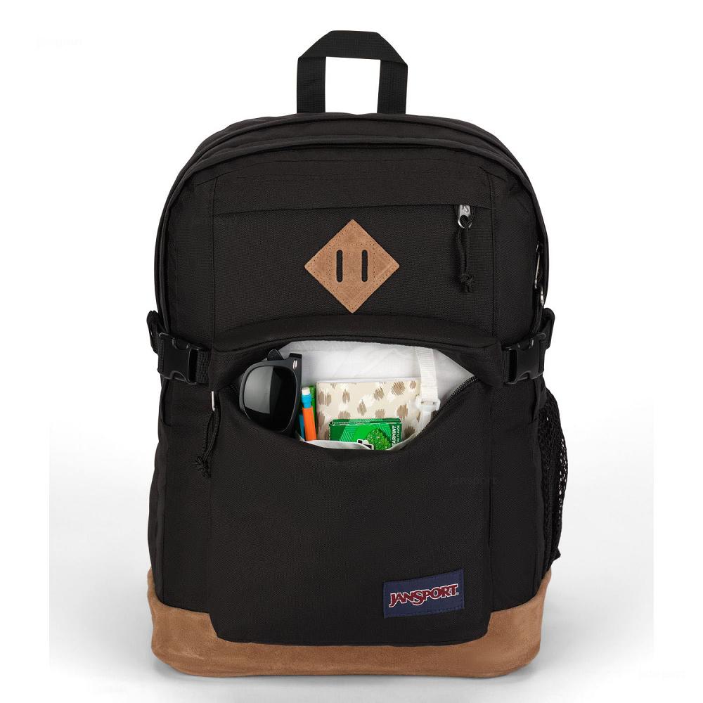 Black JanSport SUEDE CAMPUS School Backpacks | IL_JS496