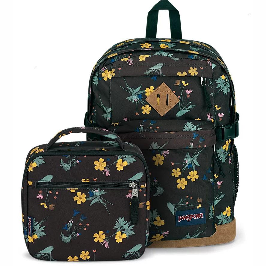 Brown JanSport DARK FLORA BUNDLE Laptop Backpacks | IL_JS415