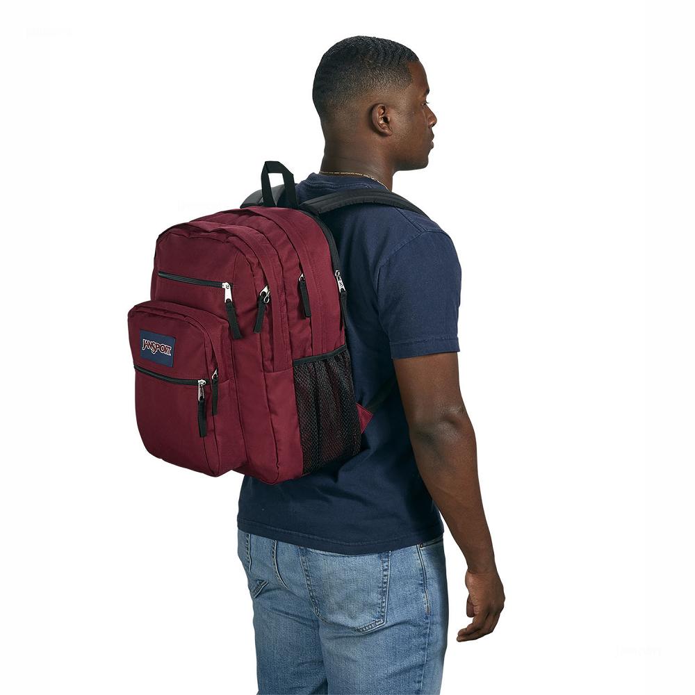 Burgundy JanSport BIG STUDENT Laptop Backpacks | IL_JS369