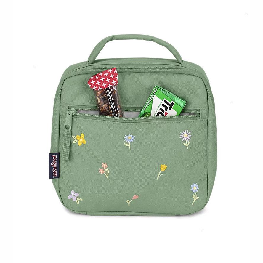 Green JanSport EMBROIDERED BLOSSOM BUNDLE Laptop Backpacks | IL_JS448