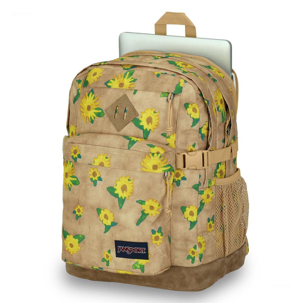 Khaki JanSport SUEDE CAMPUS Laptop Backpacks | IL_JS213