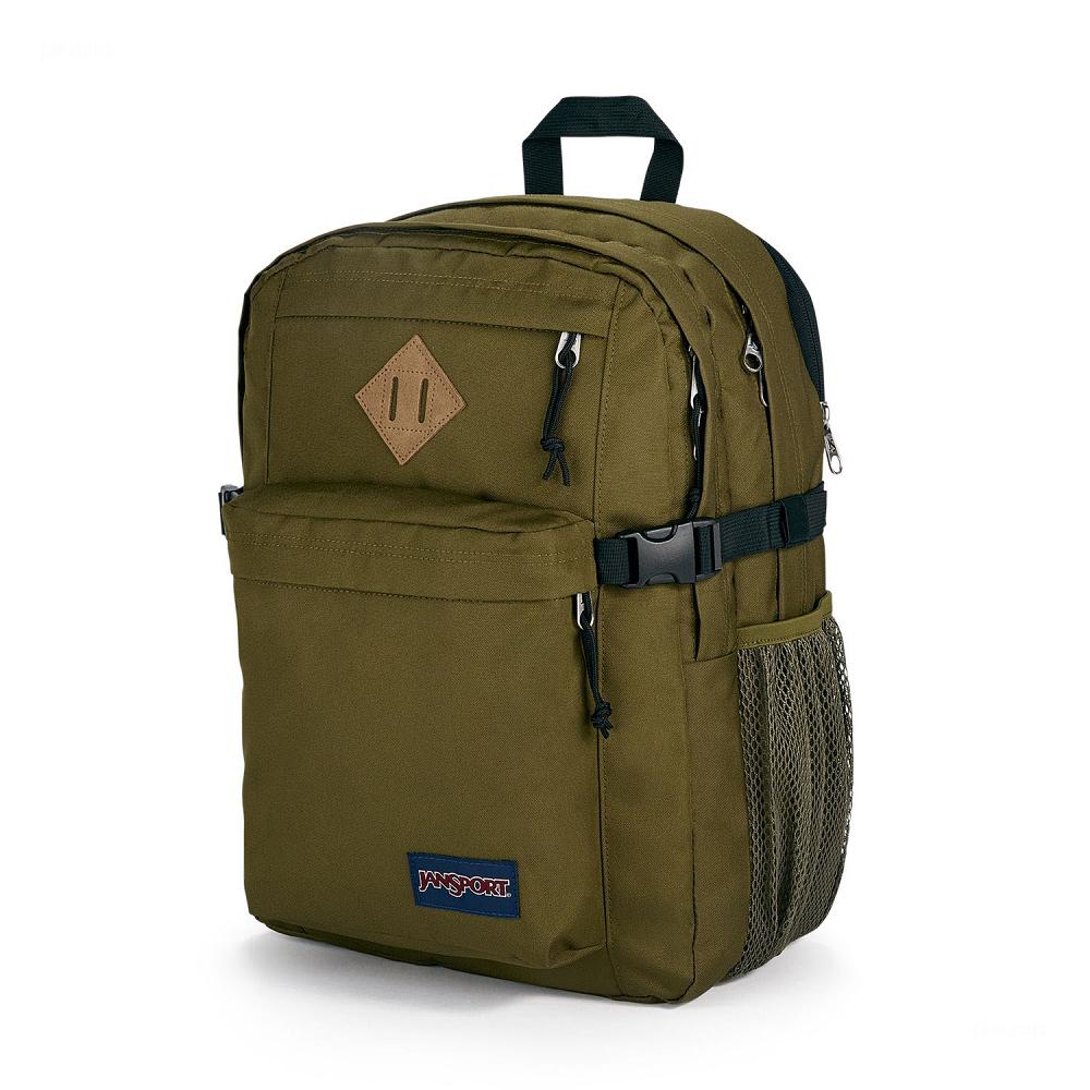 Olive JanSport Main Campus Laptop Backpacks | IL_JS073