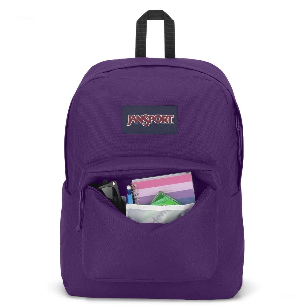 Purple JanSport SuperBreak® Plus Laptop Backpacks | IL_JS427