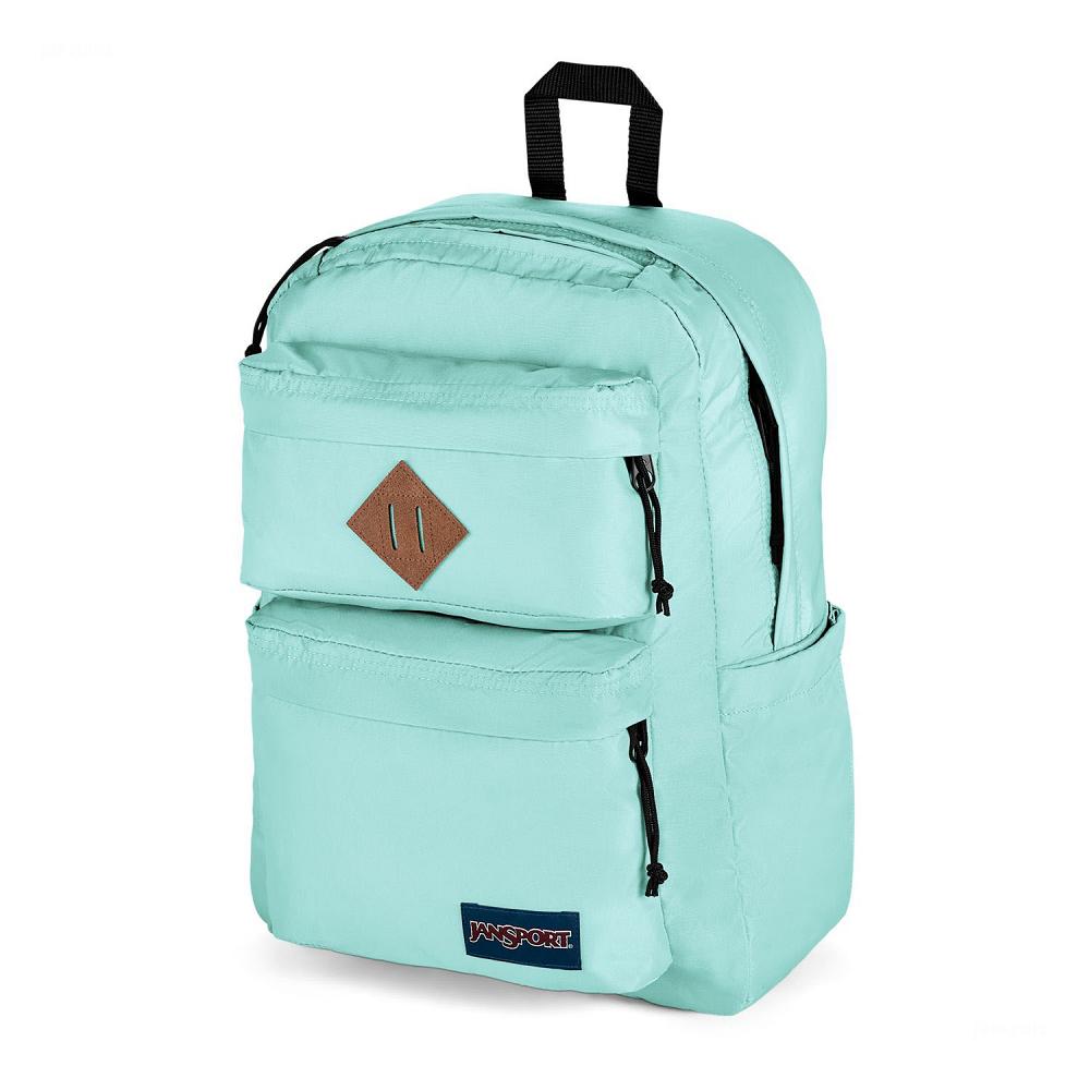 Turquoise JanSport Double Break Laptop Backpacks | IL_JS100