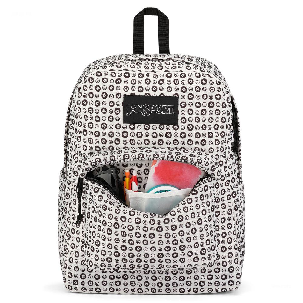 White / Black JanSport SuperBreak® Plus Laptop Backpacks | IL_JS16B