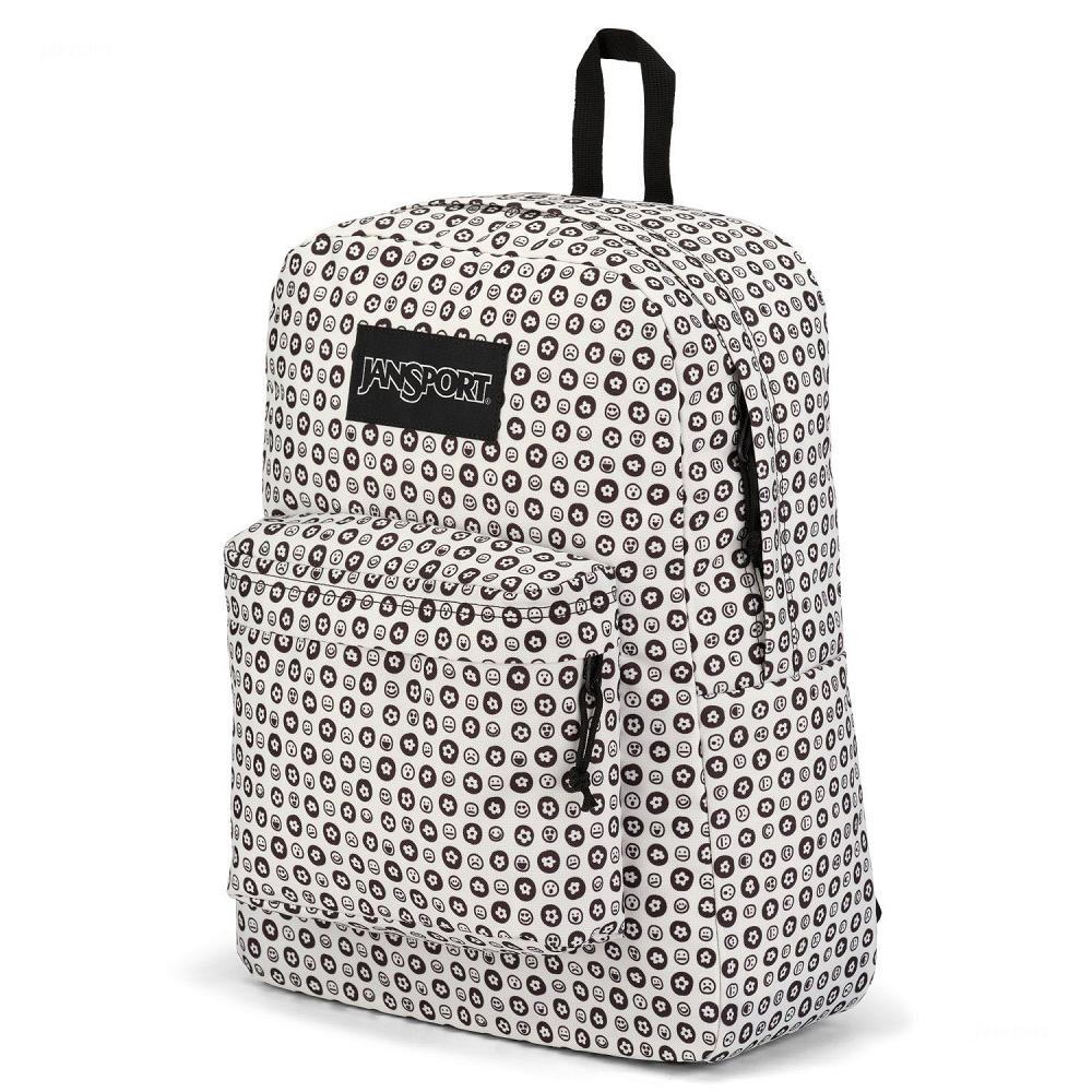 White / Black JanSport SuperBreak® Plus Laptop Backpacks | IL_JS16B