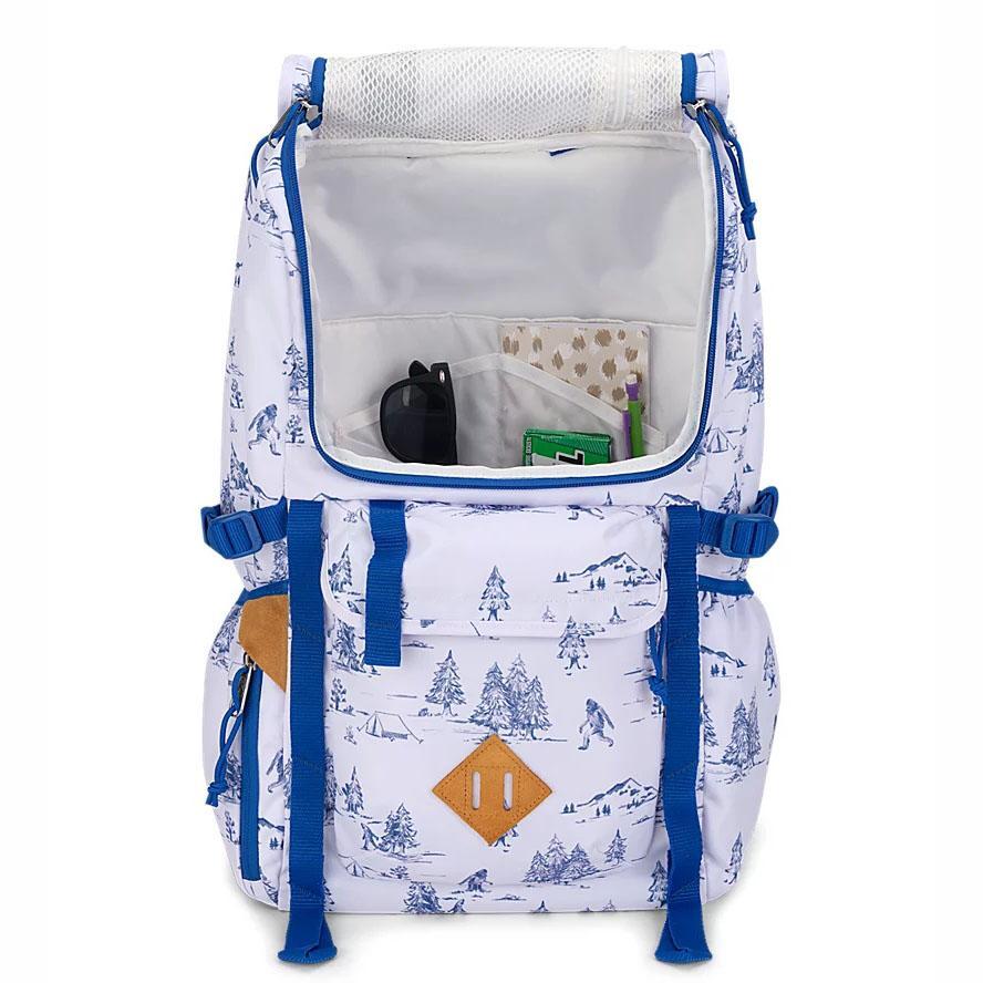 White / Blue JanSport Hatchet School Backpacks | IL_JS242