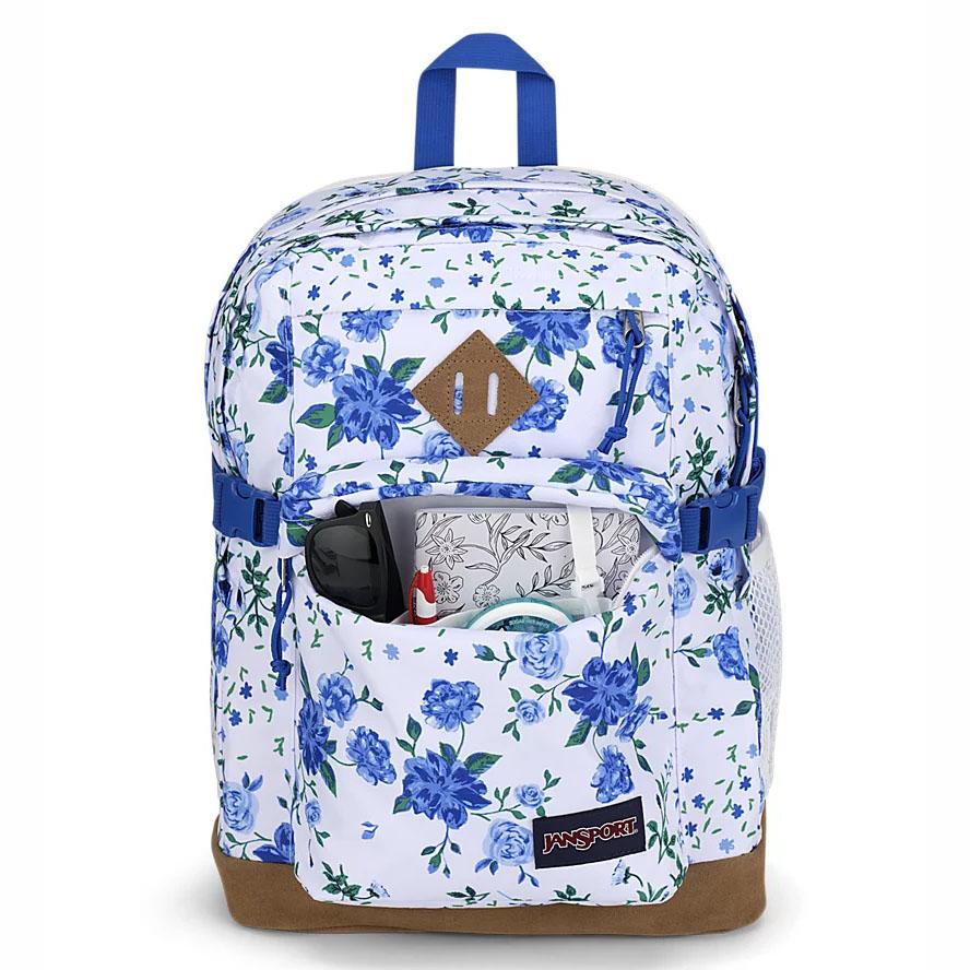 White / Blue JanSport SUEDE CAMPUS School Backpacks | IL_JS311