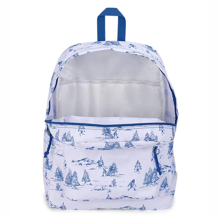 White / Blue JanSport SuperBreak® Plus Laptop Backpacks | IL_JS027