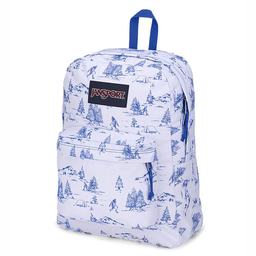 White / Blue JanSport SuperBreak® Plus School Backpacks | IL_JS403