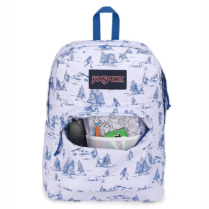 White / Blue JanSport SuperBreak® Plus School Backpacks | IL_JS403