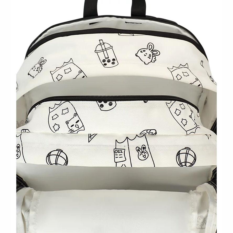 White JanSport Main Campus School Backpacks | IL_JS355