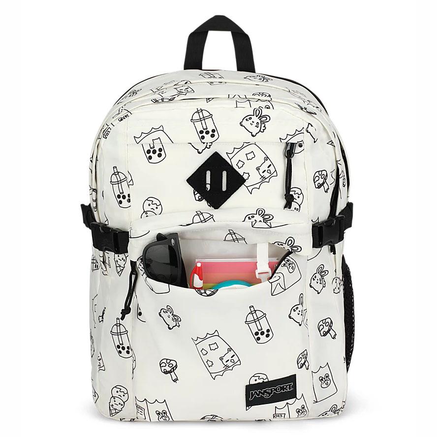 White JanSport Main Campus School Backpacks | IL_JS355